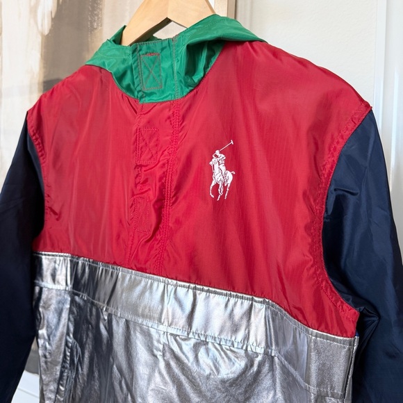 Polo Ralph Lauren Boys Multicolor Half-Velcro Windbreaker Jacket Size M Classic - Picture 2 of 13